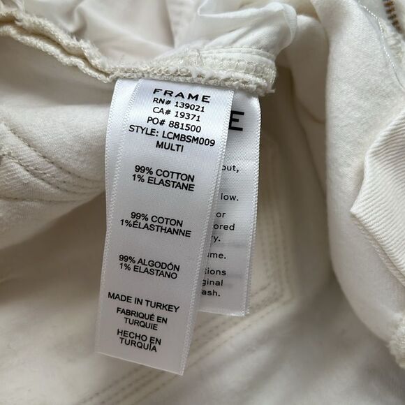 FRAME Le Crop Mini Bootcut Jeans Size 24 Neutral White Western Boho Festival 70s - Picture 5 of 12